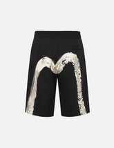 Artistic Brush Daicock Print Regular Fit Sweatshorts