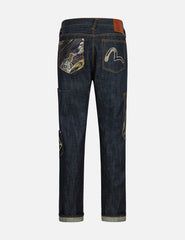 Multi-Pocket with Brocade Patch Regular Fit Jeans #2000
