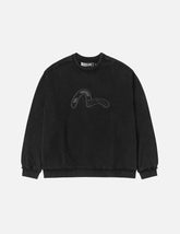 Acid-wash and Distressed Seagull Appliqué Relax Fit Sweatshirt