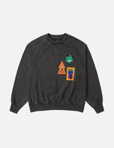 American "Ebisu" Patch and Seagull Embroidery Relax Fit Sweatshirt