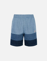 Panel Design Regular Fit Denim Shorts