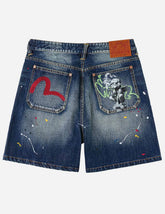 Graffiti Angel Pocket Denim Shorts