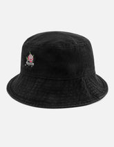 Rose Embroidery Denim Bucket Hat