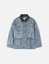 Distressed Fashion Fit Denim Jacket