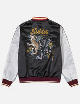 Duo Leopard Embroidery Souvenir Jacket