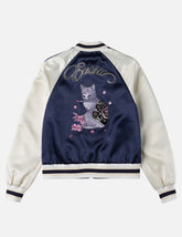Cat Theme Embroidery Souvenir Jacket