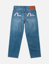 Light-washed Seagull Print Relax Fit Jeans #2030