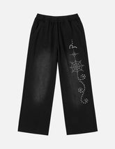 Graphic Rhinestones Sweatpants