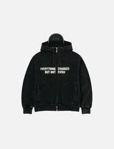Slogan Print Oversized with Cap Hooded Jacket