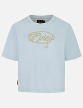 Rope Twist Logo and Anchor Embroidery Cropped T-Shirt
