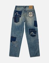 Boro Multi-Pocket Seagull & Kamon Embroidered Jeans #2030