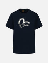 Seagull Print and Twisted Rope Logo Embroidery Boyfriend T-Shirt