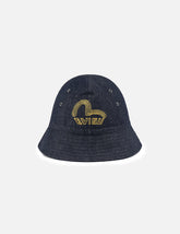 Logo and Seagull Embroidery Denim Bucket Hat