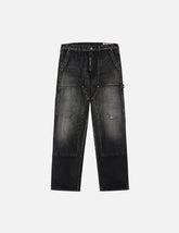 Washed Seagull Print Regular Fit Painter Jeans