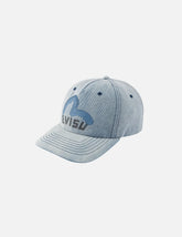Graffiti Seagull and Logo Print Denim Cap