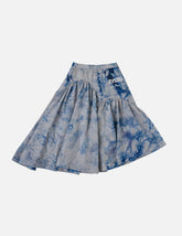 Tie-dye Seagull-inspired Asymmetrical Ruffles Oversized Midi Skirt