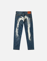 7-Pocket Design Washed Daicock Print Taper Fit Jeans #2017