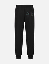 Panel Blocking with Colorful Logo Print Relax Fit Sweatpants