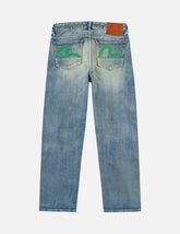 Light-washed Seagull Print Regular Fit Jeans #2020