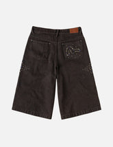 Graphic Rhinestones Denim Shorts