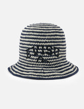Logo Embroidery Striped Knitted Bucket Hat