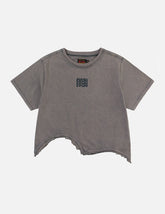 Logo Print and Distressed Detail Fashion Fit T-Shirt