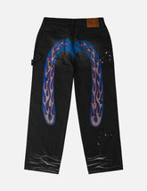 Heavy Washed And Distressed Daicock Jeans