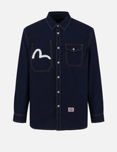 Seagull Print Regular Fit Denim Shirt