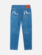 Light-washed Seagull Print Taper Fit Jeans #2017