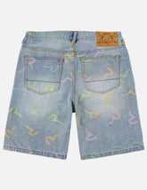 All-over Seagull Jacquard Denim Shorts