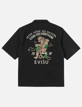 Leopard Print Logo Embroidery Shirt