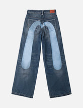Light Blue Washed Daicock Print Jeans