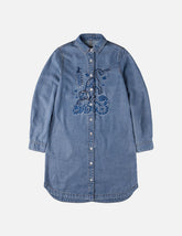 Cat Embroidery Denim Dress