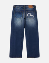 Hand-Drawn Seagull Print 3D Fit Jeans