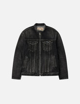 Seagull Embroidery Regular Fit Denim Rider Jacket