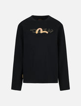 Brocade Seagull Embroidery Regular Fit Long-Sleeve T-shirt