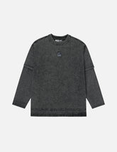 EVISUKURO Label and Seagull Print Oversized 2-in-1 long-sleeve T-shirt