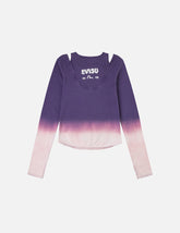Logo Print and Gradient Tie-dye Regular Fit 2-in-1 Long-sleeve Top