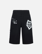 Kamon Appliqué Fashion Fit Denim Shorts