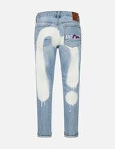 Graffiti-Style Daicock Print Taper Fit Jeans #2017