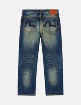 Dark Tone Washed Embroidery Jeans #2020