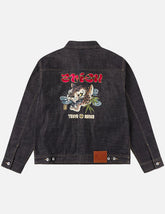Leopard Embroidery Denim Jacket