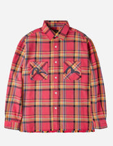 Heavy Washed Distressed Flannel Shirt
