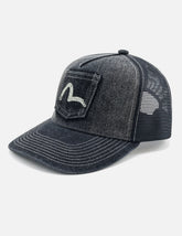 Seagull Pocket Denim Mesh Trucker Cap