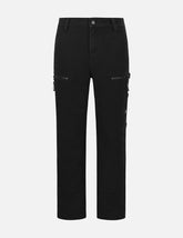 Seagull and Logo Embroidery Loose Fit Cargo Pants