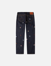 Allover Brand Embroidery Regular Fit Jeans #2020