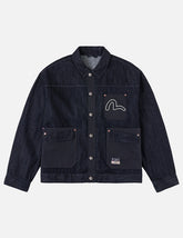 Fabric Blocking Denim Jacket