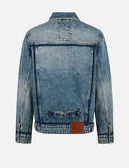 Washed Seagull Appliqué Embroidery Relax Fit Denim Jacket