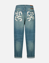 Playful Seagull Print Pocket Loose Fit Jeans #2038