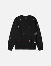 Allover Multi Logos Embroidery Relax Fit Sweatshirt